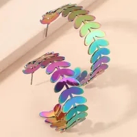 Fashion Leaves Plating Alloy Artificial Gemstones Earrings Ear Studs main image 2