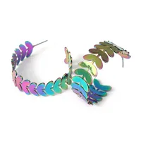 Fashion Leaves Plating Alloy Artificial Gemstones Earrings Ear Studs main image 4