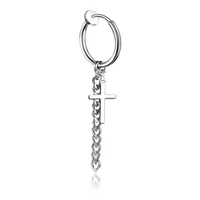 Hip-hop Geometric Cross Sword Men's Titanium Steel Single Hoop Earrings sku image 3