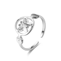 Lady Geometric Titanium Steel Carving sku image 1