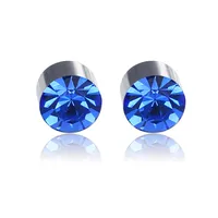 Fashion Color Diamond Stainless Steel Magnetic Earrings main image 5