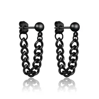 Fashion Round Plating Titanium Steel No Inlaid Earrings main image 5