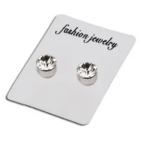 Fashion Color Diamond Stainless Steel Magnetic Earrings sku image 4