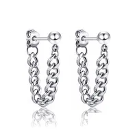 Fashion Round Plating Titanium Steel No Inlaid Earrings sku image 3