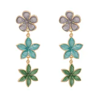 Fashion Retro Lilac Oil Drop Flower Earrings Three Earrings Personalized Earrings Wholesale Nihaowholesale sku image 5