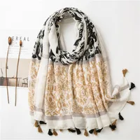 Summer Silk Scarf Girl Fashion Gauze Sunscreen Shawl Cotton And Linen Scarf Wholesale Nihaowholesale sku image 1