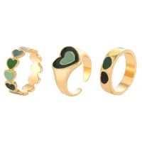 New Creative Simple Resin Alloy Women's Tail Ring Ring Color Ring Set sku image 3