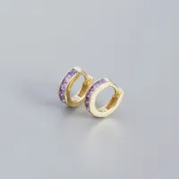 S925 Sterling Silver Geometric Square Color Zirconium Earrings Wholesale Nihaowholesale sku image 7