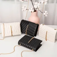 Fashion Women's Crossbody Small Square V Pattern Plaid Pillow Bag main image 1