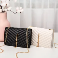 Fashion Women's Crossbody Small Square V Pattern Plaid Pillow Bag main image 3