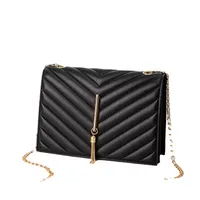 Fashion Women's Crossbody Small Square V Pattern Plaid Pillow Bag main image 4