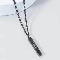 New Simple Stainless Steel Back-shaped Pillar Pendant Couple Sweater Chain sku image 2