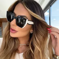 New Fashion Cat Eye Wide Glasses Female Wholesale Uv Protection Sunglasses main image 5