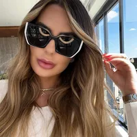 New Fashion Cat Eye Wide Glasses Female Wholesale Uv Protection Sunglasses main image 1