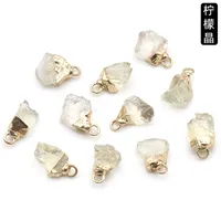 Crystal Agate Stone Rough Stone Gilding Electroplated Small Pendant Semi-finished Diy Bracelet Necklace Earrings Jewelry Material sku image 9