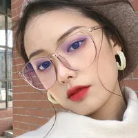 Xiaohongshu Anti-blue Light Large Frame Round Glasses Frame Plain  New Glasses Frame Ultra Light Artistic Plain Glasses Fashion main image 3