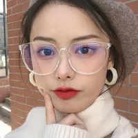 Xiaohongshu Anti-blue Light Large Frame Round Glasses Frame Plain  New Glasses Frame Ultra Light Artistic Plain Glasses Fashion main image 2