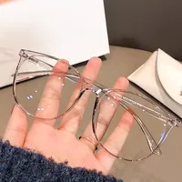 Xiaohongshu Anti-blue Light Large Frame Round Glasses Frame Plain  New Glasses Frame Ultra Light Artistic Plain Glasses Fashion main image 1