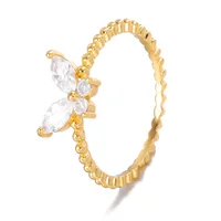 New Gold-plated Butterfly Zircon Ring sku image 2