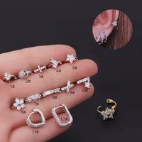 Ear Cartilage Rings & Studs Fashion Heart Copper Plating sku image 9