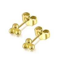 925 Sterling Silver No Inlaid Geometric Ball Ear Studs sku image 1