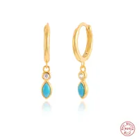 925 Sterling Silver Gem Geometric Earrings sku image 2