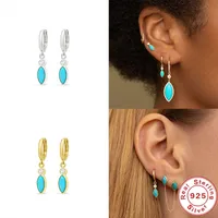 925 Sterling Silver Gem Geometric Earrings main image 1