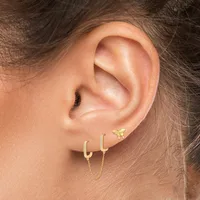 925 Sterling Silver Gem Geometric Earrings main image 1