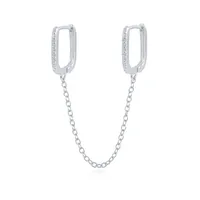 925 Sterling Silver Gem Geometric Earrings main image 4