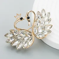 Fashion Swan Alloy Inlay Rhinestone Brooches main image 3