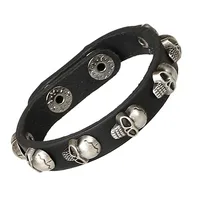 Punk Skull Pu Leather Handmade Bracelets main image 1
