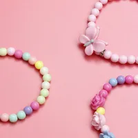 Cute Flower Butterfly Plastic Beaded No Inlaid Bracelets main image 2