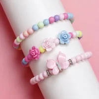 Cute Flower Butterfly Plastic Beaded No Inlaid Bracelets main image 4