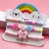 Cute Flower Butterfly Plastic Beaded No Inlaid Bracelets main image 1