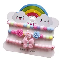 Cute Flower Butterfly Plastic Beaded No Inlaid Bracelets main image 5