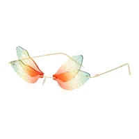 New Dragonfly Sunglasses Women's Fashion Wings Sunglasses Trendy Double Lens Party Ball Sunglasses sku image 11