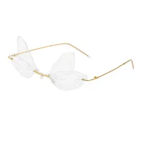 New Dragonfly Sunglasses Women's Fashion Wings Sunglasses Trendy Double Lens Party Ball Sunglasses sku image 8