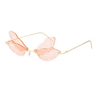 New Dragonfly Sunglasses Women's Fashion Wings Sunglasses Trendy Double Lens Party Ball Sunglasses sku image 5