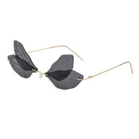 New Dragonfly Sunglasses Women's Fashion Wings Sunglasses Trendy Double Lens Party Ball Sunglasses sku image 9
