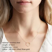 Stainless Steel 14K Gold Plated Fashion Plating Geometric Tassel Necklace main image 2