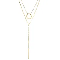 Stainless Steel 14K Gold Plated Fashion Plating Geometric Tassel Necklace main image 3