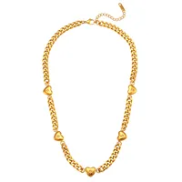 Wholesale Jewelry Fashion Heart Shape 304 Stainless Steel Zircon 18K Gold Plated Plating Necklace sku image 1