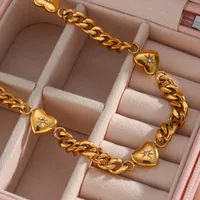 Wholesale Jewelry Fashion Heart Shape 304 Stainless Steel Zircon 18K Gold Plated Plating Necklace main image 4