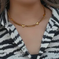 Wholesale Jewelry Fashion Heart Shape 304 Stainless Steel Zircon 18K Gold Plated Plating Necklace main image 5