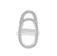 Fashion Geometric Copper Rings Hollow Out Artificial Gemstones Copper Rings sku image 3