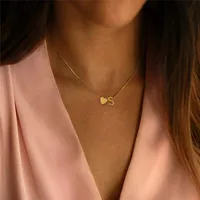 Simple Style Letter Heart Shape Copper Necklace In Bulk main image 2