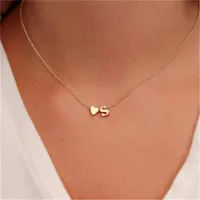 Simple Style Letter Heart Shape Copper Necklace In Bulk main image 1