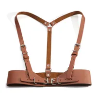 Punk Solid Color Pu Leather Metal Button Belt main image 2