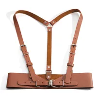 Punk Solid Color Pu Leather Metal Button Belt sku image 4