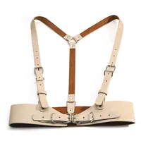 Punk Solid Color Pu Leather Metal Button Belt sku image 2